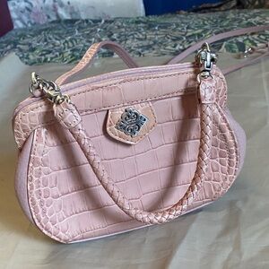 Stylish Pink Croc-Embossed Women’s Handbag
